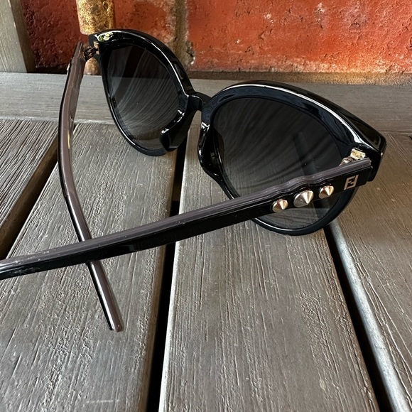 FENDI Fun Fair FF 0268 807 FQ Black Cat Eye Round Sunglasses Mirror lens no case - Picture 5 of 17